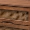 Baxton Studio Barrett Mid-Century Walnut Brown Finished Wood and Synthetic Rattan 6-Drawer Dresser 192-11300-ZORO - alternate 7